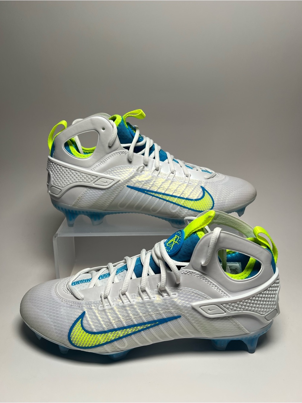 Nike Alpha Huarache 9 Elite Mid LAX SE Lacrosse Cleats FV6149-100 Mens Size 10.5